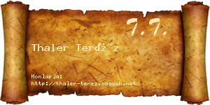 Thaler Teréz névjegykártya